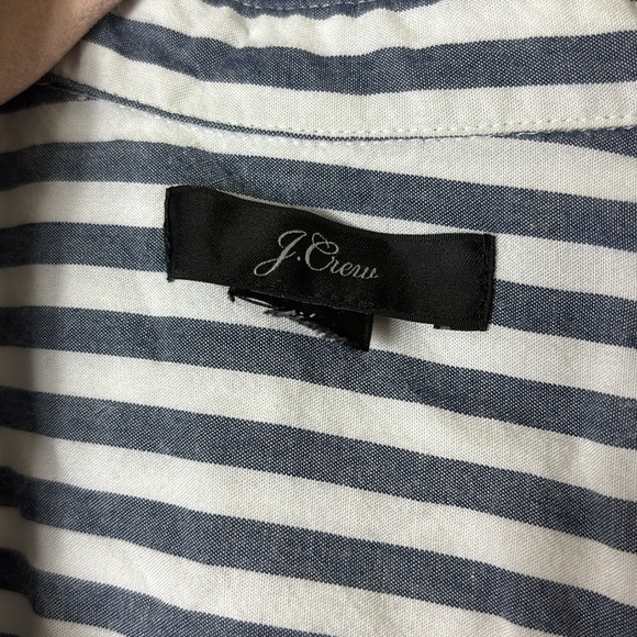 J.Crew Collared Tie-Sleeve Popover Stripe Shirt Tunic sz XL - Picture 4 of 10